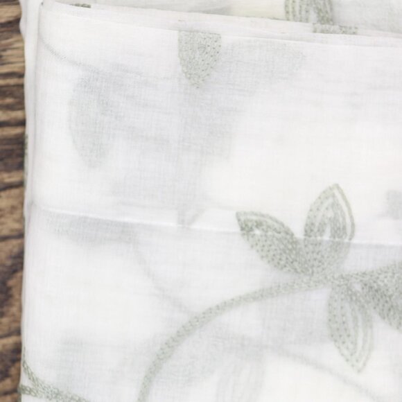 NEW Regal Home Embroidered Sheer Single Curtain Panel Ivory Green Clay 50x63 - Picture 5 of 6